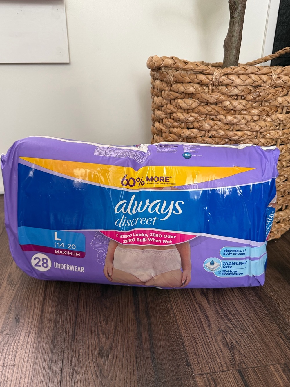 Always Discreet Adult Diapers Women Large 28ct Max Absorbency Incontinence New